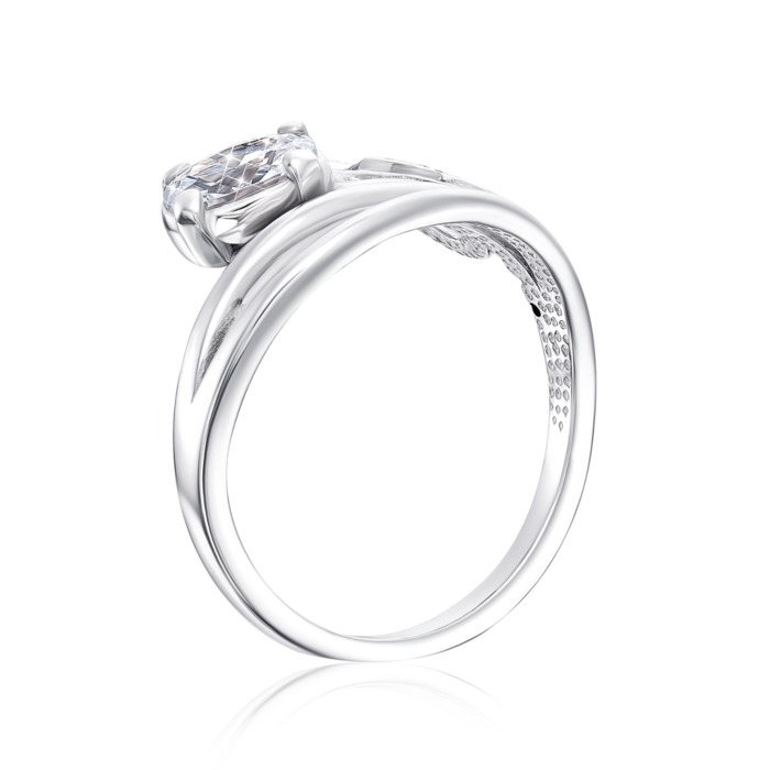 Срібна каблучка фіанітами. Артикул 00994/12/1/475