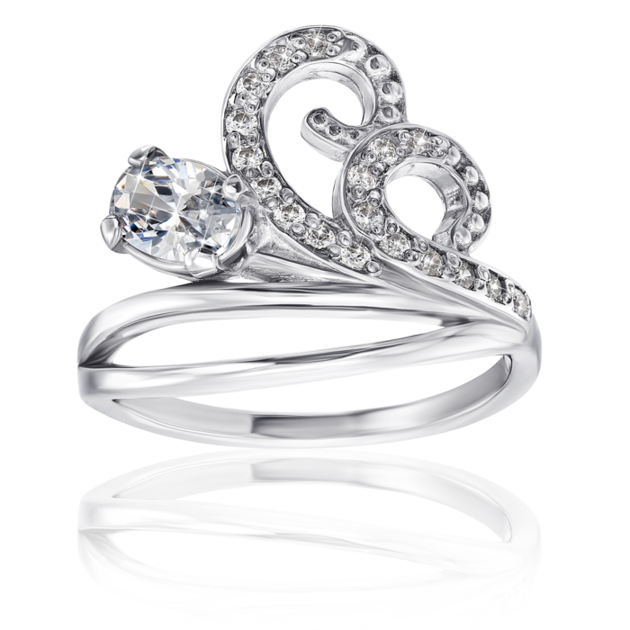 Срібна каблучка фіанітами. Артикул 00994/12/1/475