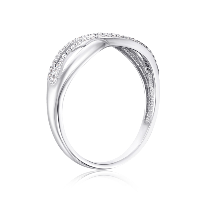 Срібна каблучка з фіанітами. Артикул 00998/12/1/1