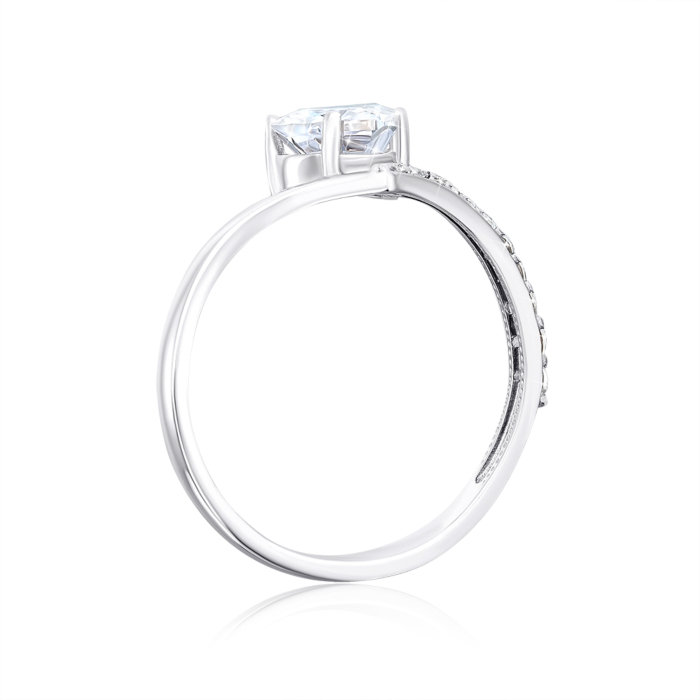 Срібна каблучка з фіанітами. Артикул 00999/12/1/3094