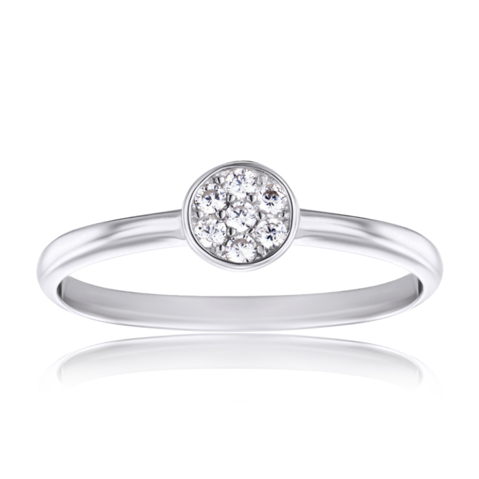 Срібна каблучка з фіанітами. Артикул 2R10191-R/12/1