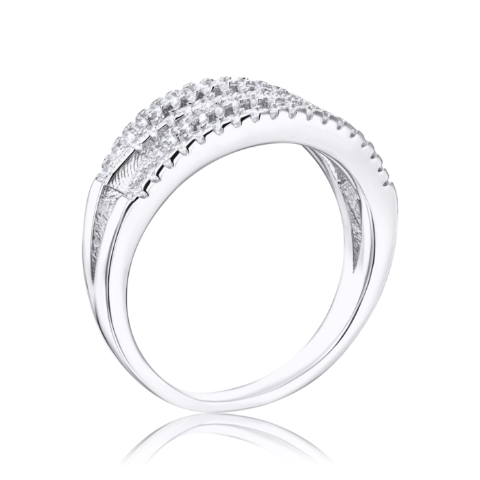 Срібна каблучка з фіанітами. Артикул 2R11264-R/12/1