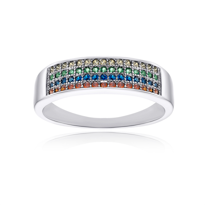 Срібна каблучка з фіанітами. Артикул 2R31468-R/12/3525