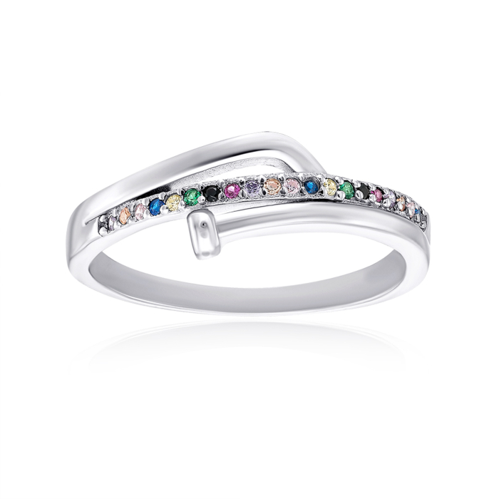 Серебряное кольцо с фианитами. Артикул 2R32325-R/12/1550