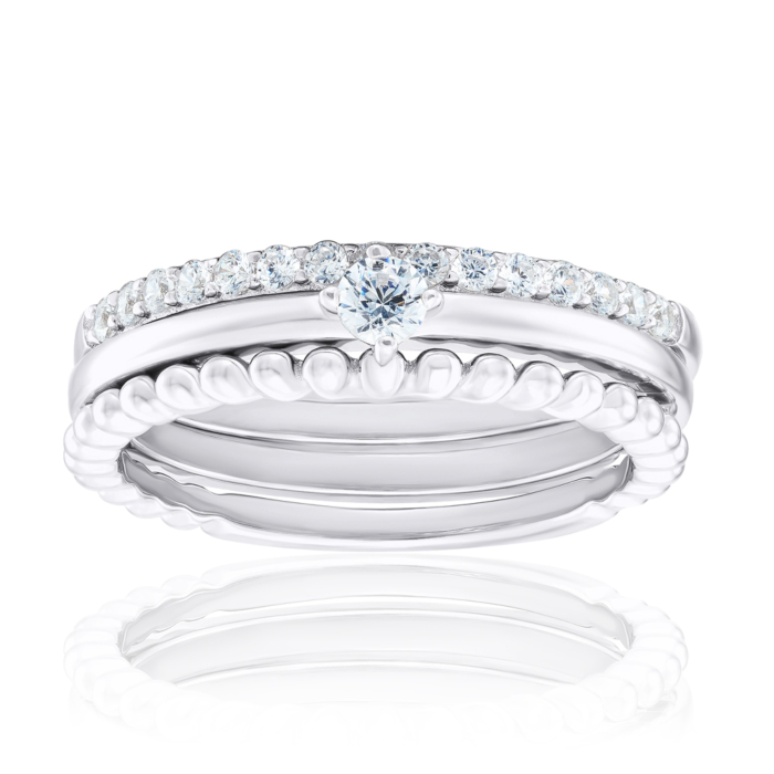 Серебряное кольцо с фианитами. Артикул ML13844A-R/12/1