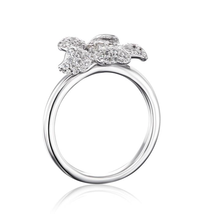 Срібна каблучка з фіанітами. Артикул ML13980A-R/12/1