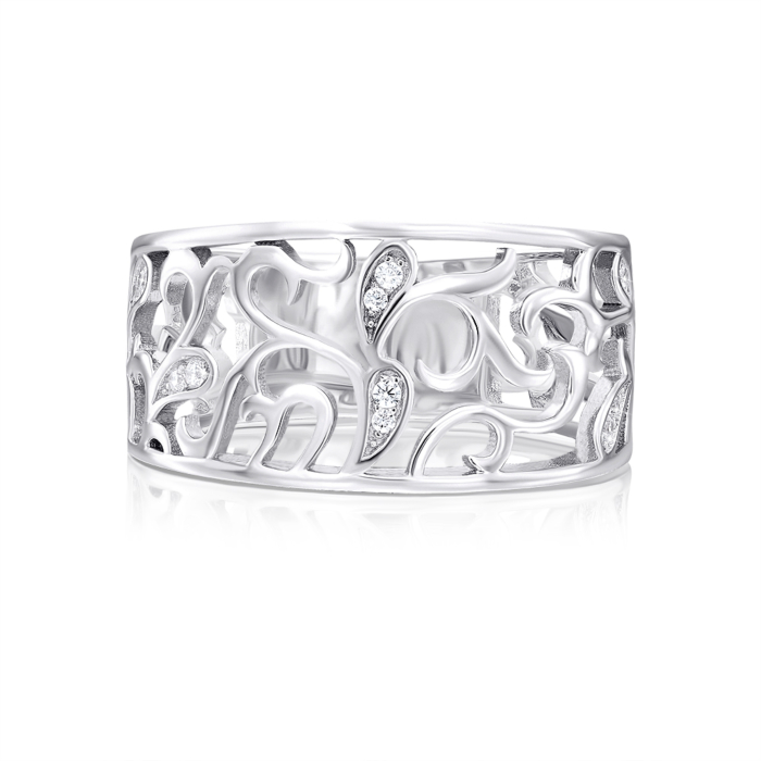 Срібна каблучка з фіанітами. Артикул OL02471B-R/12/1