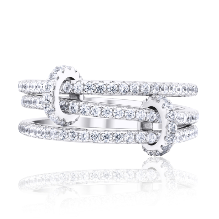 Срібна каблучка з фіанітами. Артикул OL02585A-R/12/1