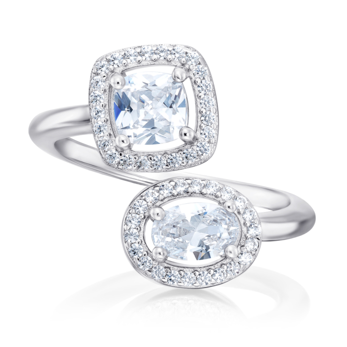 Серебряное кольцо с фианитами. Артикул OL03153A-R/12/1