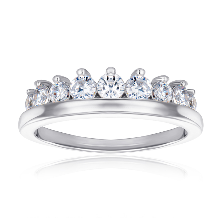 Серебряное кольцо с фианитами. Артикул R10369-R/12/1