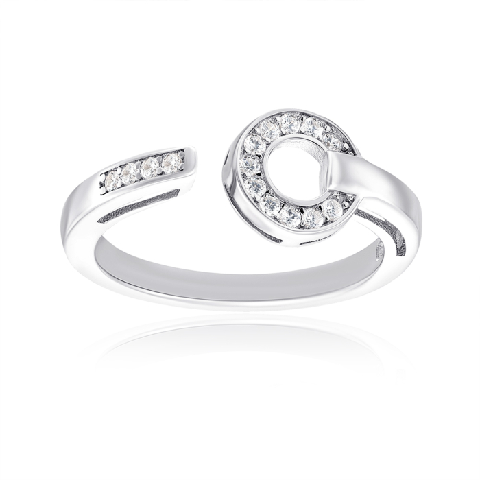 Серебряное кольцо с фианитами. Артикул RI34789-1-R/12/1