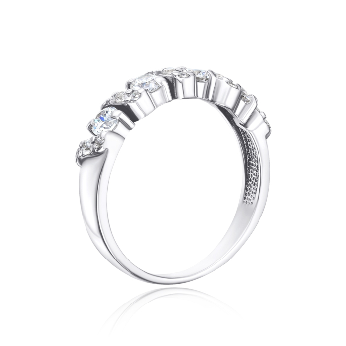 Срібна каблучка з фіанітами S. Артикул 00937/12/1/1872