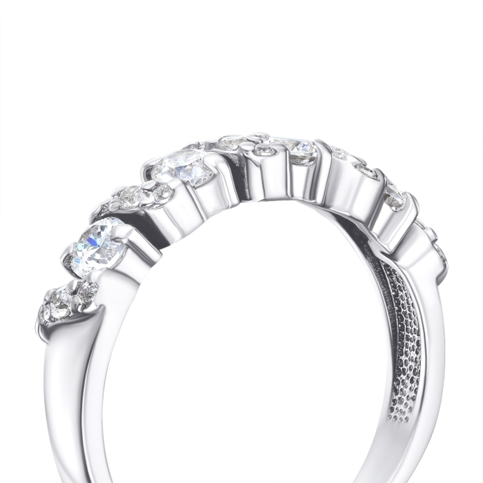 Срібна каблучка з фіанітами S. Артикул 00937/12/1/1872