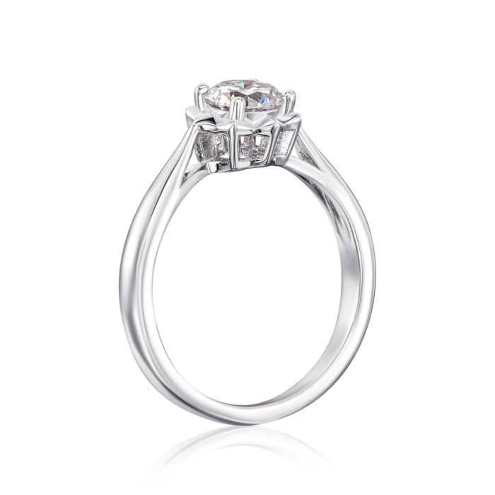 Срібна каблучка з фіанітом. Артикул ML12990A-R/12/1