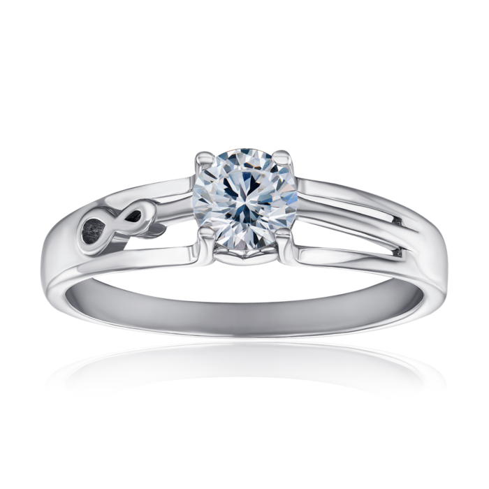 Серебряное кольцо с фианитом S Tesori. Артикул 00887/12/1/4024