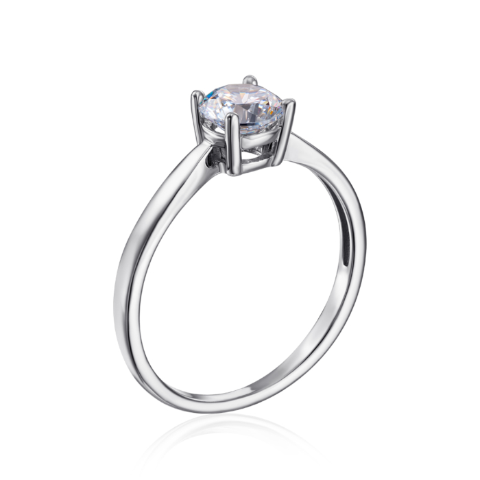 Срібна каблучка з фіанітом Tesori Zirconia. Артикул 00896/12/1/4026