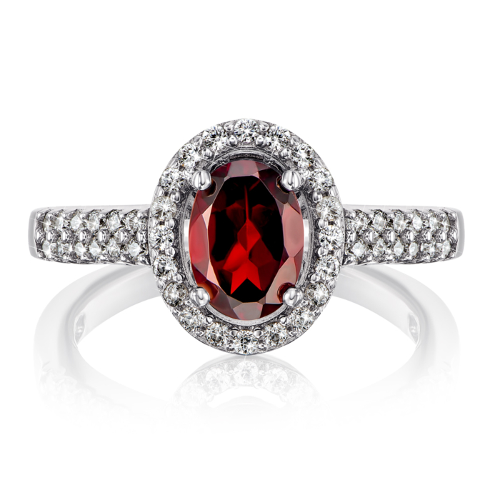 Серебряное кольцо с гранатом. Артикул GRE1995-R/12/5054