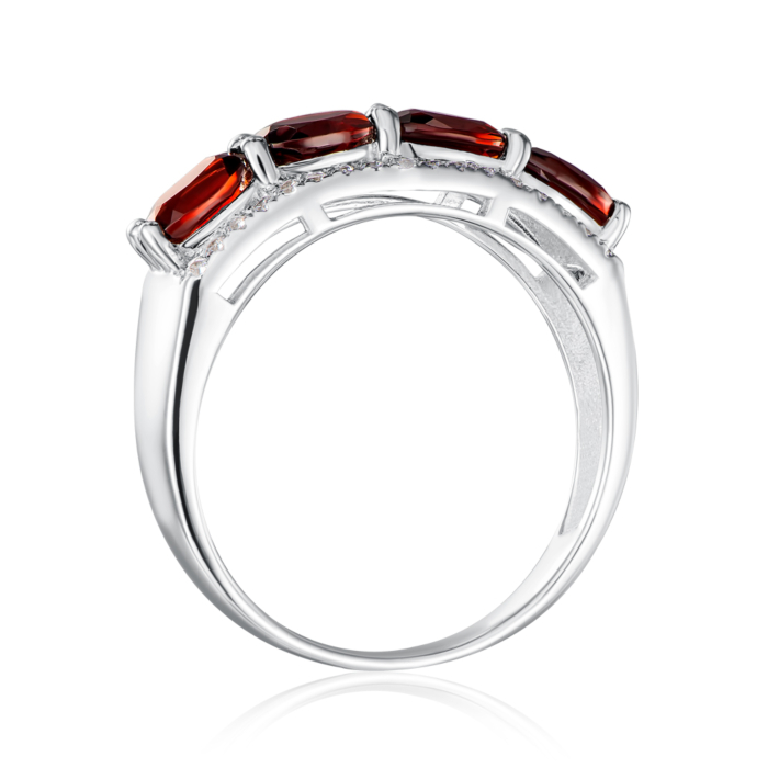 Серебряное кольцо с гранатом. Артикул R76-R/12/5232
