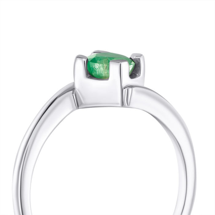 Срібна каблучка зі смарагдом. Артикул GREP2388-R/12/8070