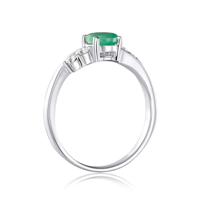 Серебряное кольцо с изумрудом. Артикул OR565-R/12/8819