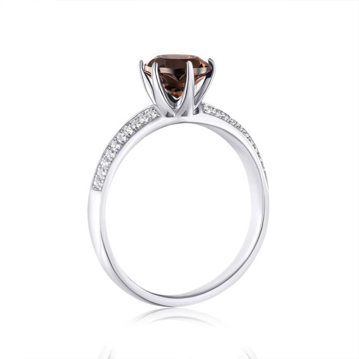 Серебряное кольцо с раухтопазом. Артикул NA-382-R/12/5510