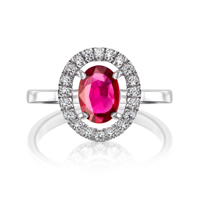 Серебряное кольцо с рубином. Артикул GRE2215-R/12/9261