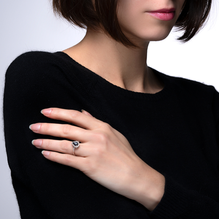 Срібна каблучка з сапфіром. Артикул GREP2897-R/12/9619