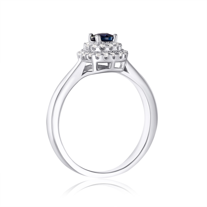 Серебряное кольцо с сапфиром. Артикул NA568-R/12/10023