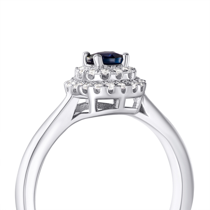 Серебряное кольцо с сапфиром. Артикул NA568-R/12/10023