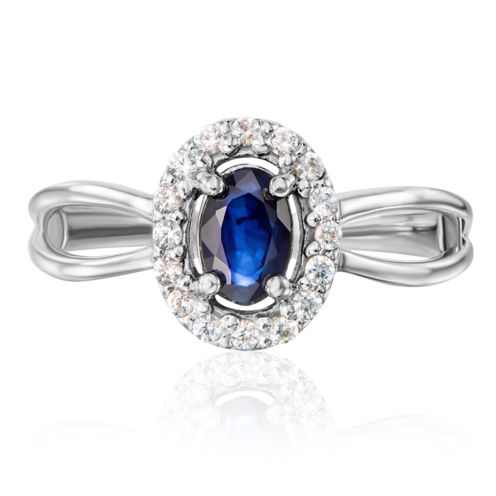 Серебряное кольцо с сапфиром. Артикул R66-R/12/8765