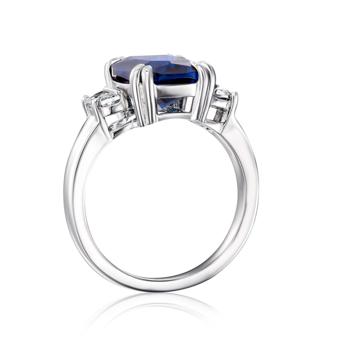 Срібна каблучка з шпінеллю і фіанітами. Артикул OL02633D-R/12/3114