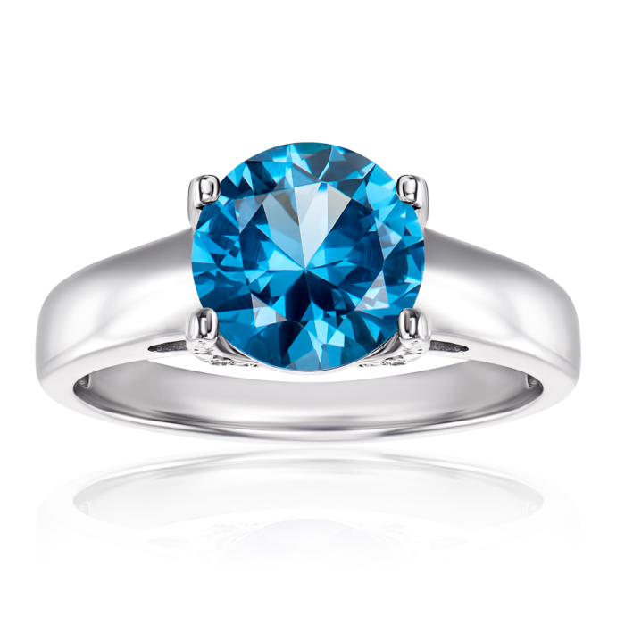 Серебряное кольцо с шпинелью и фианитами. Артикул 00953/12/1/2386