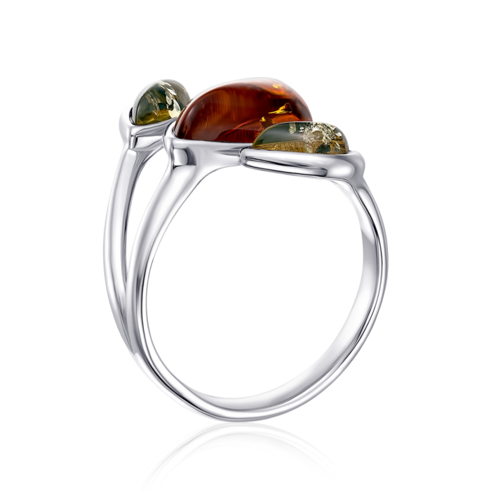 Срібна каблучка з бурштином. Артикул RdR564M-R/12/2787