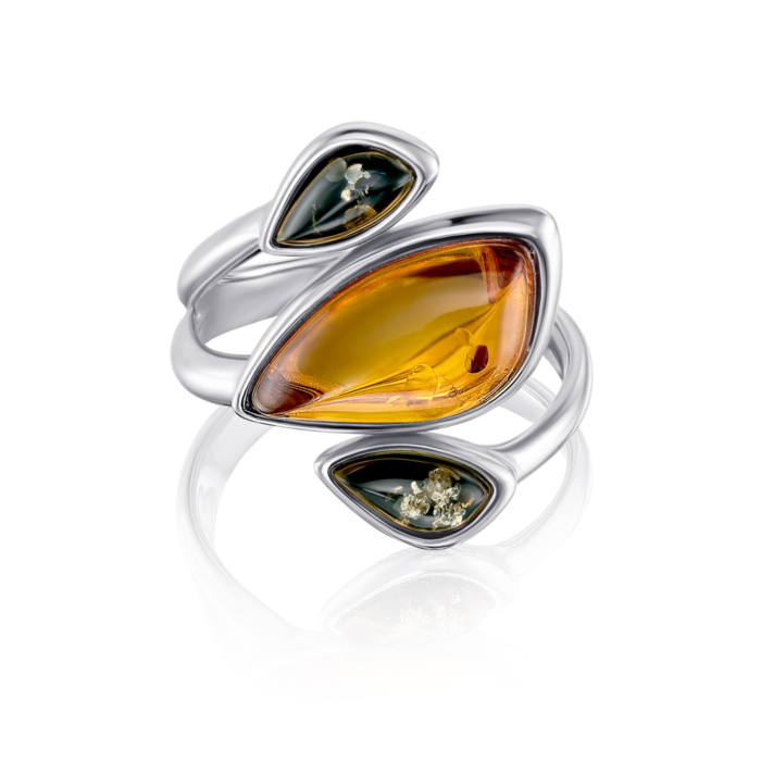 Срібна каблучка з бурштином. Артикул RdR564M-R/12/2787