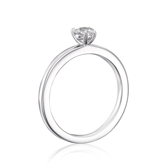 Срібна каблучка «Серце» з фіанітом. Артикул OL02897A-R/12/1