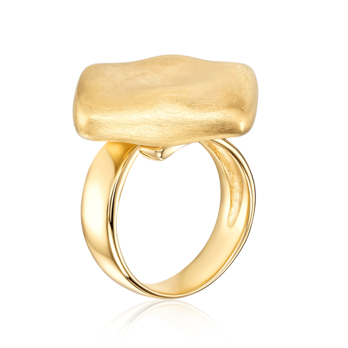 Серебряное позолоченное кольцо без вставки Артикул 5AG0047G-R/20