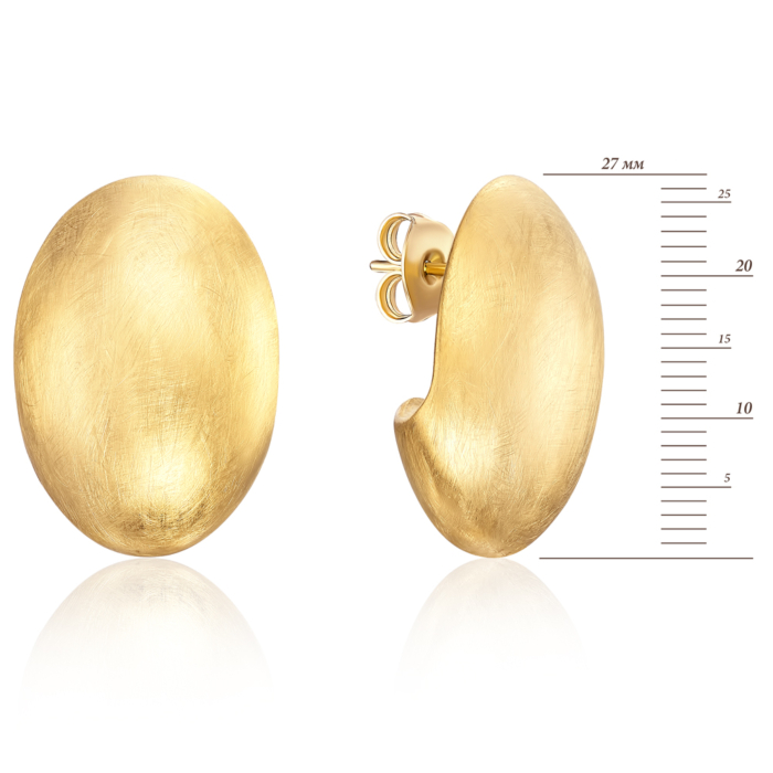 Срібні позолочені пусети без вставки. Артикул 1AG0003G-E/20