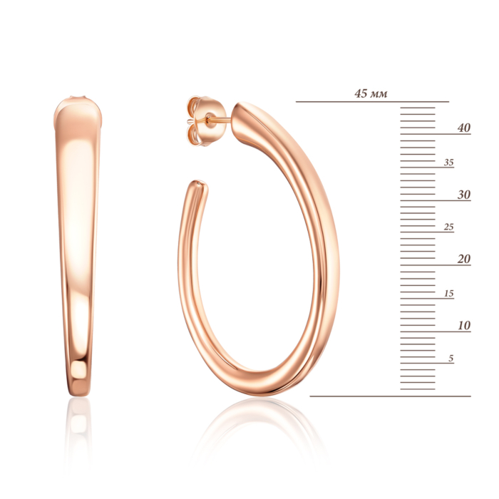 Серебряные позолоченные серьги без вставки. Артикул 1AG1360R-E/17