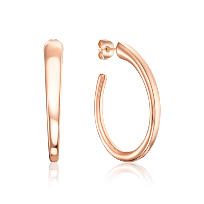 Серебряные позолоченные серьги без вставки. Артикул 1AG1360R-E/17