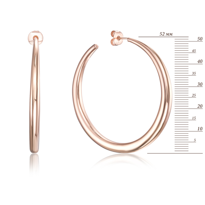 Серебряные позолоченные серьги-конго. Артикул 1AG1432R-E/17