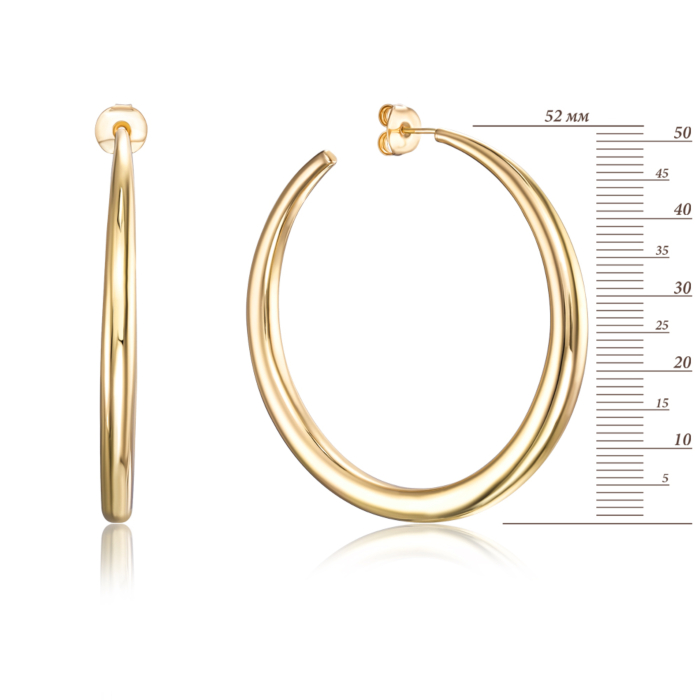 Серебряные позолоченные серьги-конго. Артикул 1AG1432R-E/20