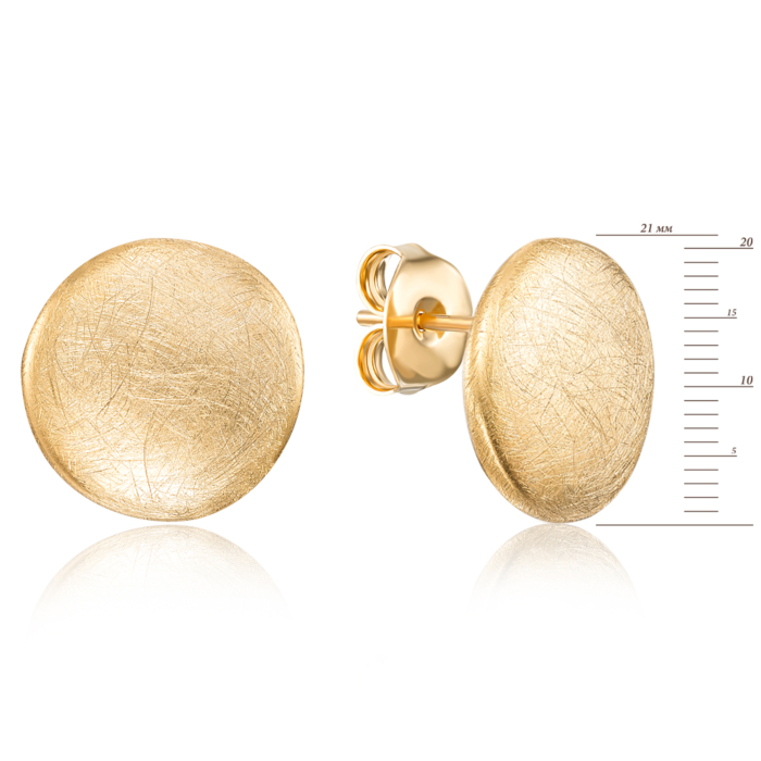 Срібні позолочені сережки-пусети. Артикул 5AG0027B-1-E/20