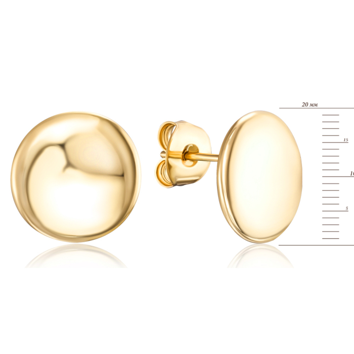 Срібні позолочені сережки-пусети. Артикул 5AG0027B-E/20