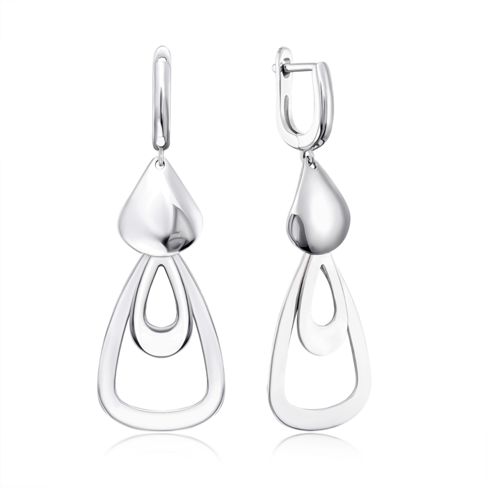 Серебряные серьги без вставки. Артикул 2E17074-E/12