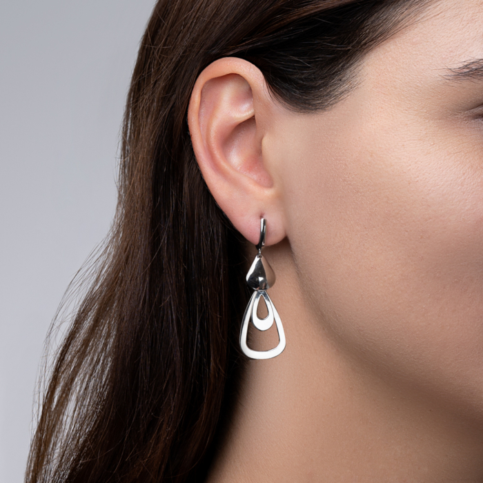 Серебряные серьги без вставки. Артикул 2E17074-E/12