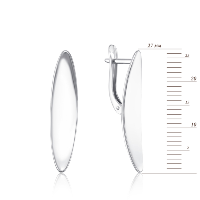 Серебряные серьги без вставки. Артикул 40548/12/1