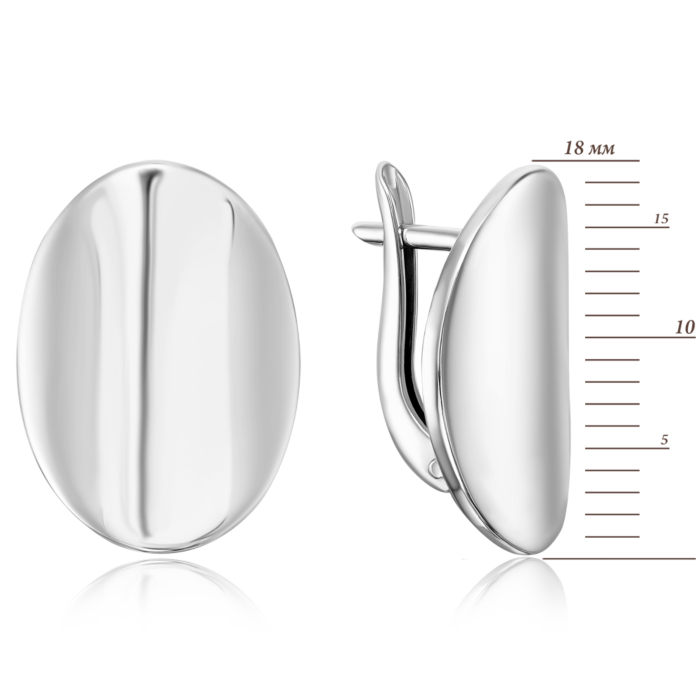 Серебряные серьги без вставки. Артикул 40551/12/1