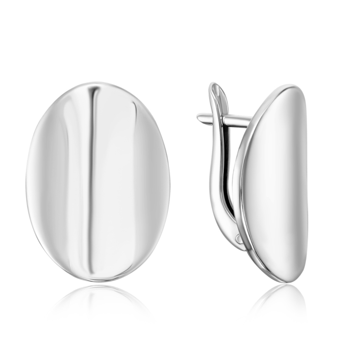 Серебряные серьги без вставки. Артикул 40551/12/1