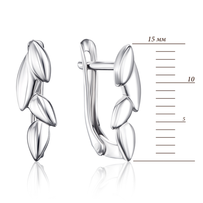 Срібні сережки без вставки. Артикул 40678/12/1