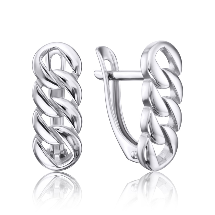 Срібні сережки без вставки. Артикул 40723/12/1